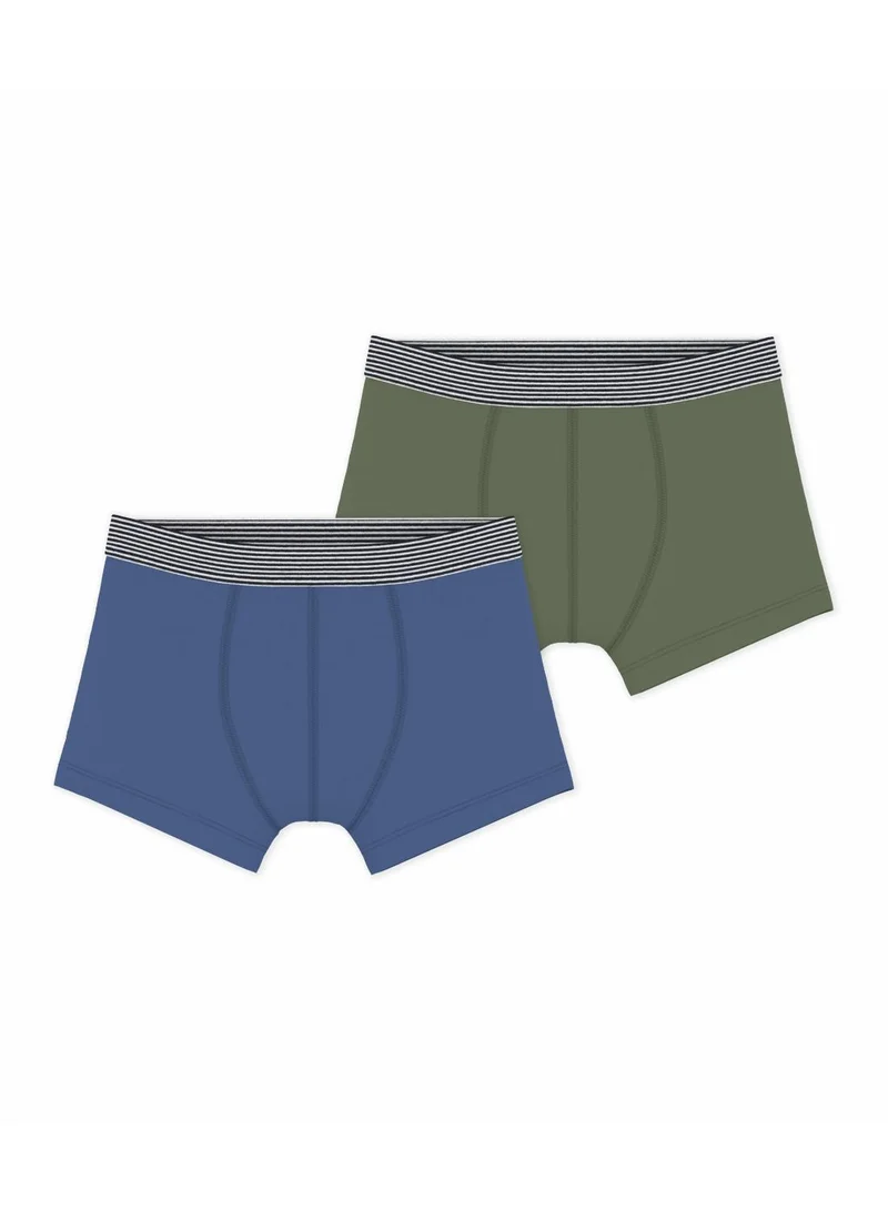 Petit Bateau Pack of children's boxers in plain cotton and elastane